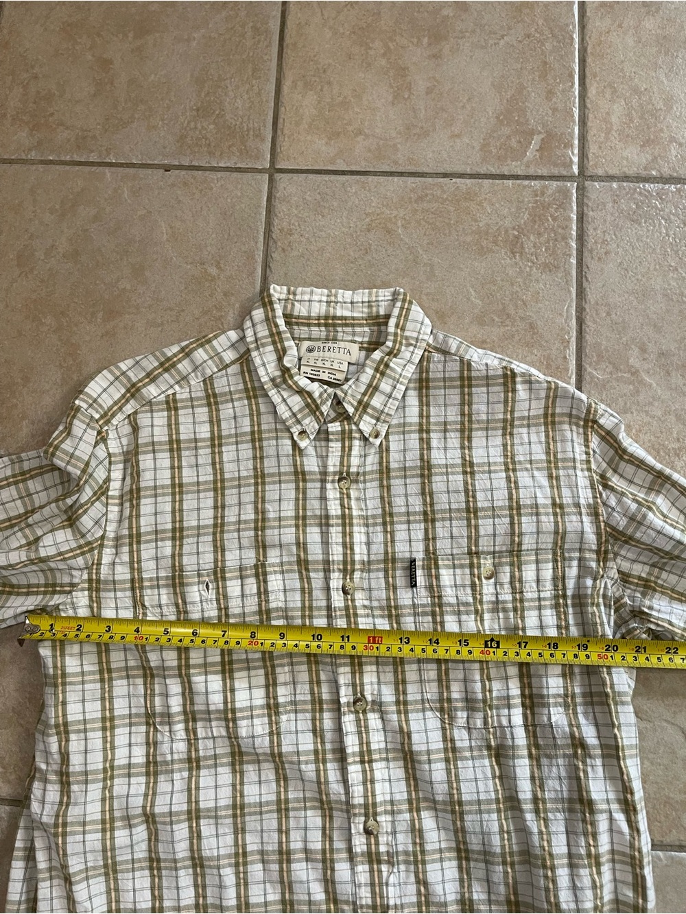 Mens BERETTA long sleeve cotton button down shirt sz L NICE! mint cond - Picture 6 of 7